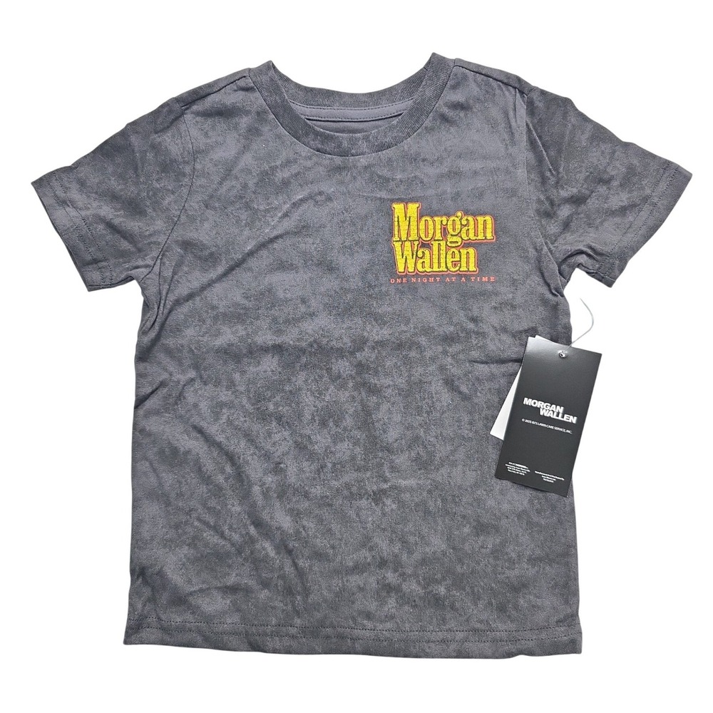 Morgan Wallen Kids One Night At A Time Tour Truck Graphic Tee Forged Iron 3T NEW
